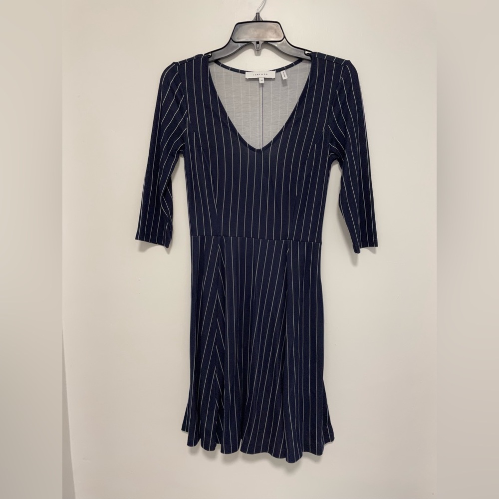 Lark & Ro Blue White Striped Dress